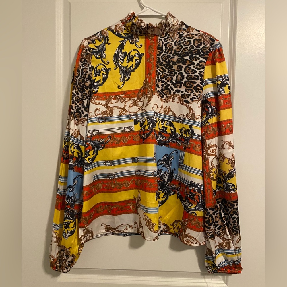 SHEIN Multi Print Long Sleeve Turtleneck